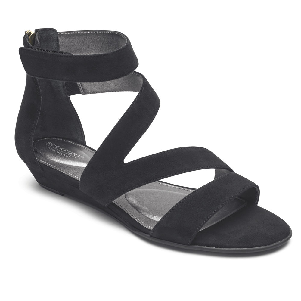 Rockport Sandals For Womens Black - Total Motion Zandra Strappy - RK6410957